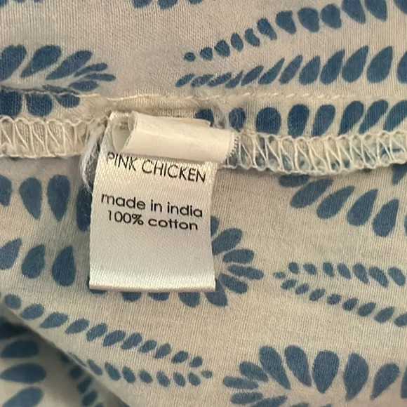 Pink Chicken New York 6 cotton made in India dress white blue great condition - Picture 6 of 6